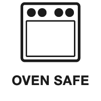 Symbol used to indicate that a piece of glass is oven safe