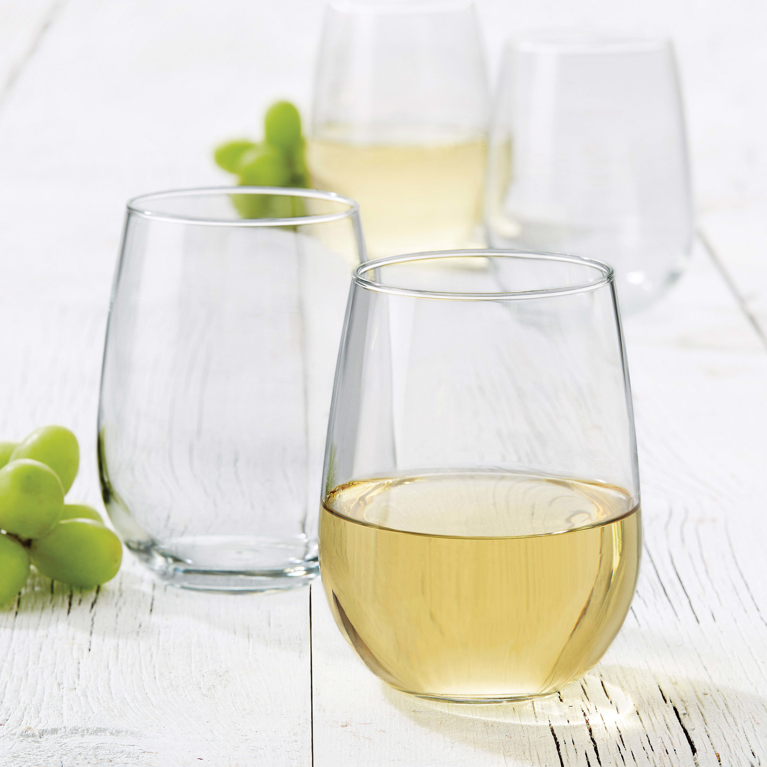 french bistro stemless wine glasses