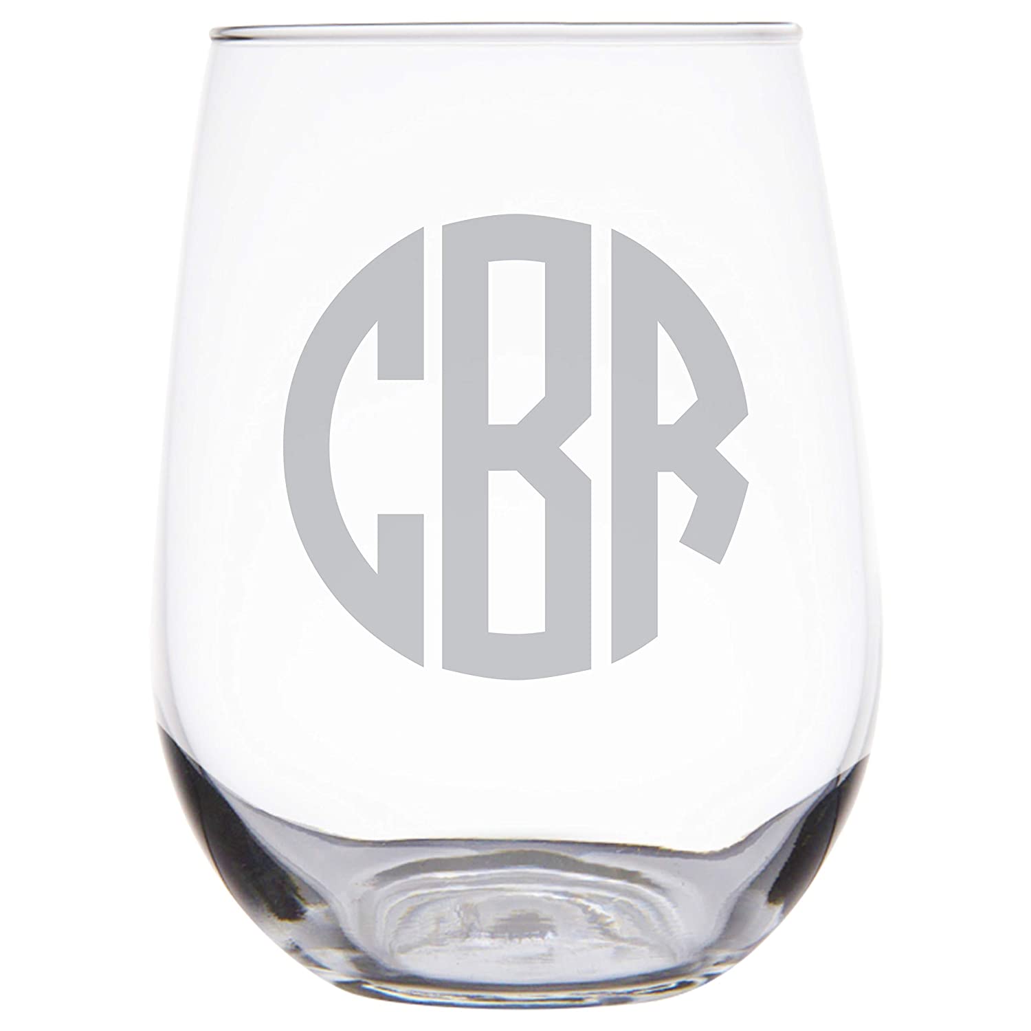 Personalized Etched Stemless Wine Glass