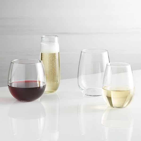 Multiple Styles of Stemless Wine Glasses