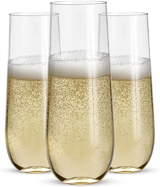 Prestee Stemless Champagne and Sparkling Wine Flutes