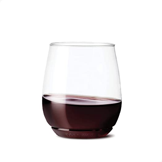 Tossware Vino Stemless Unbreakable Plastic Wine Glass
