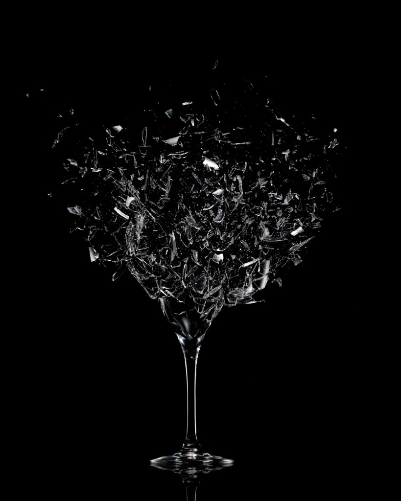 wine glass shattering